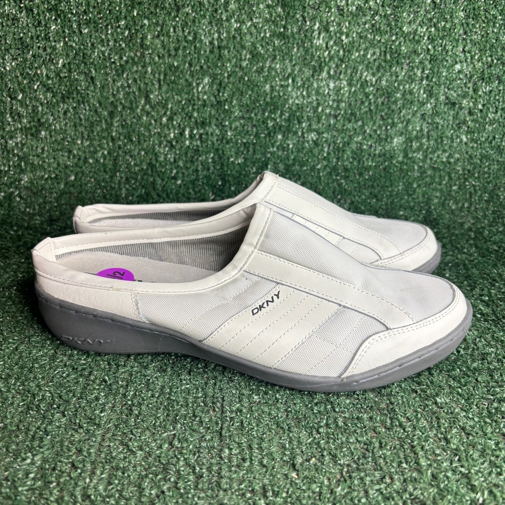 NEW DKNY Active Comfort Walking Athleisure Mules Sneakers White Womens‎ Size 8.5